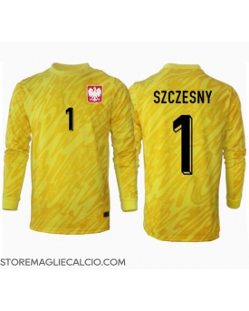Polonia Wojciech Szczesny #1 Portiere Maglia Gara Casa Repliche Europei 2024 Maniche Lunghe